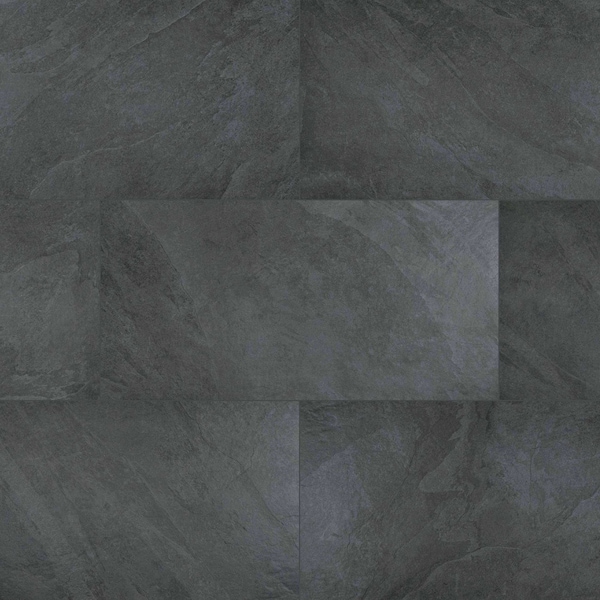 Legions Midnight Montage Black 24 X 48 Matte Porcelain Floor And Wall Tile, 2PK